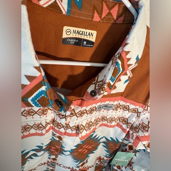 Magellan Campfire Flannel Aztec Southwest Shacket Jacket Shirt Womens Size XL - Picture 3 of 7